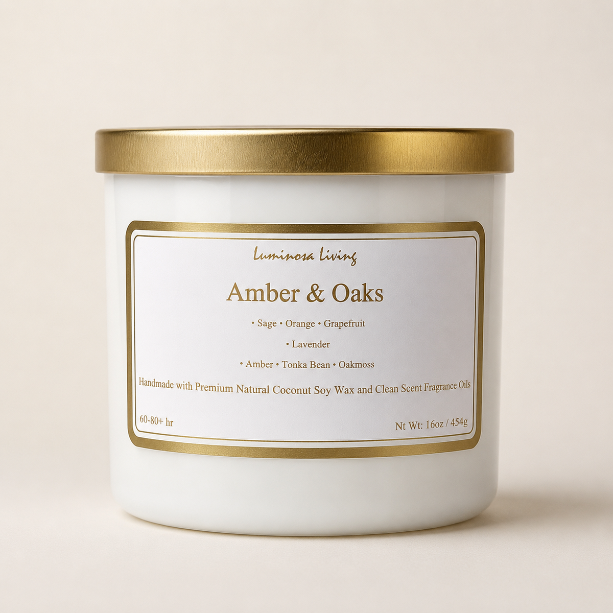 Amber & Oaks | 16 oz Luxury Coconut Soy Candle