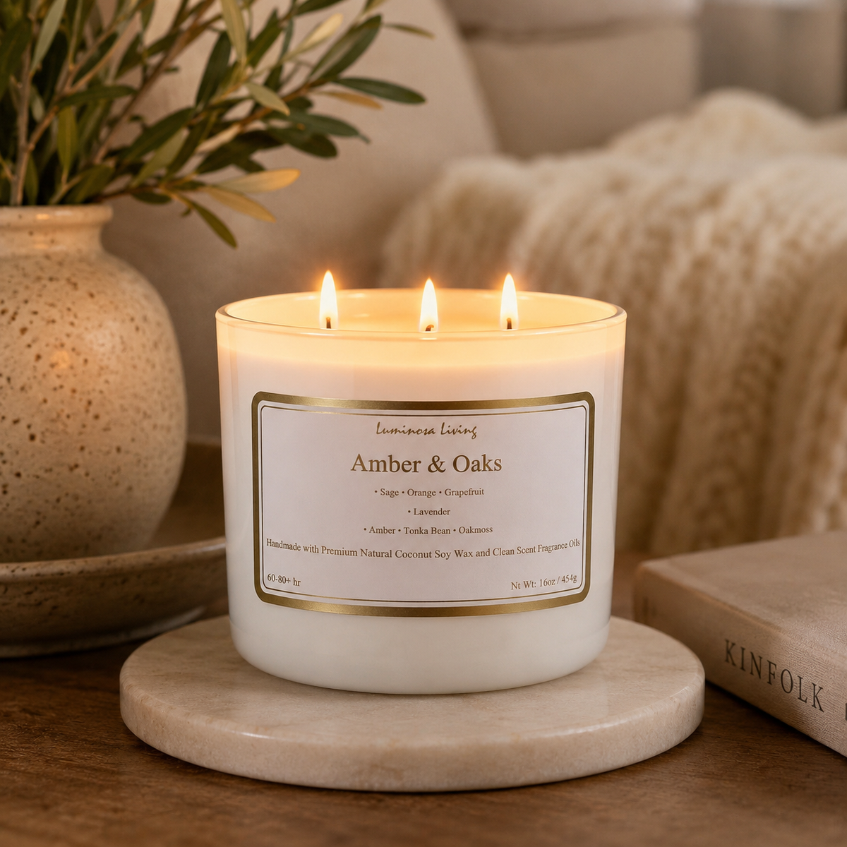 Amber & Oaks | 16 oz Luxury Coconut Soy Candle
