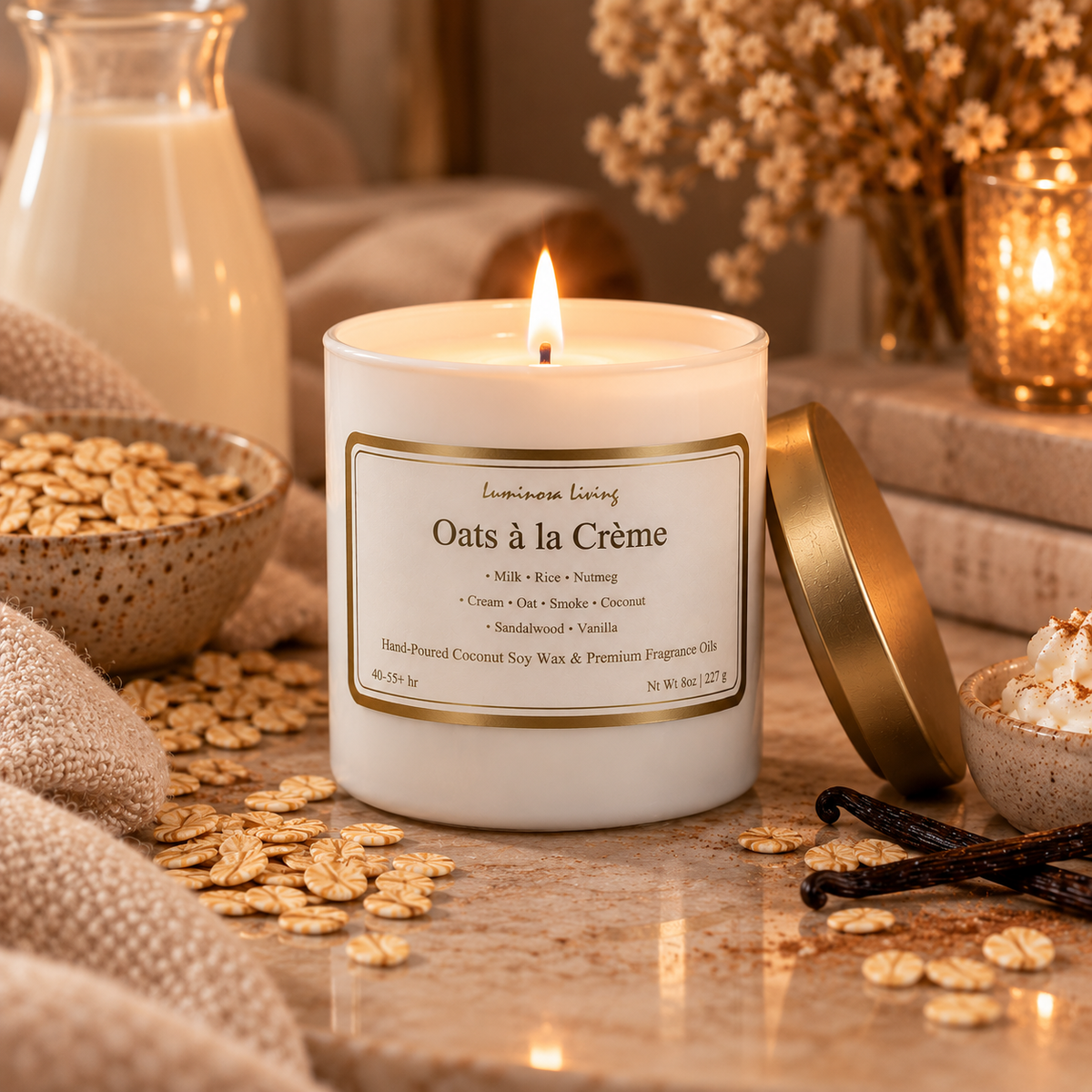 Oats à la Crème | 8 oz Luxury Coconut Soy Candle