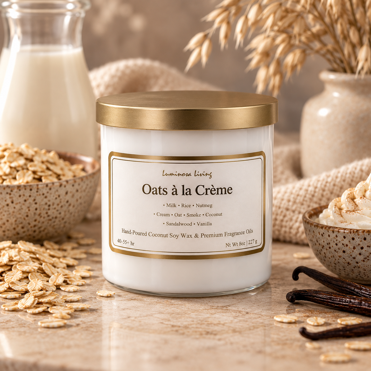 Oats à la Crème | 8 oz Luxury Coconut Soy Candle