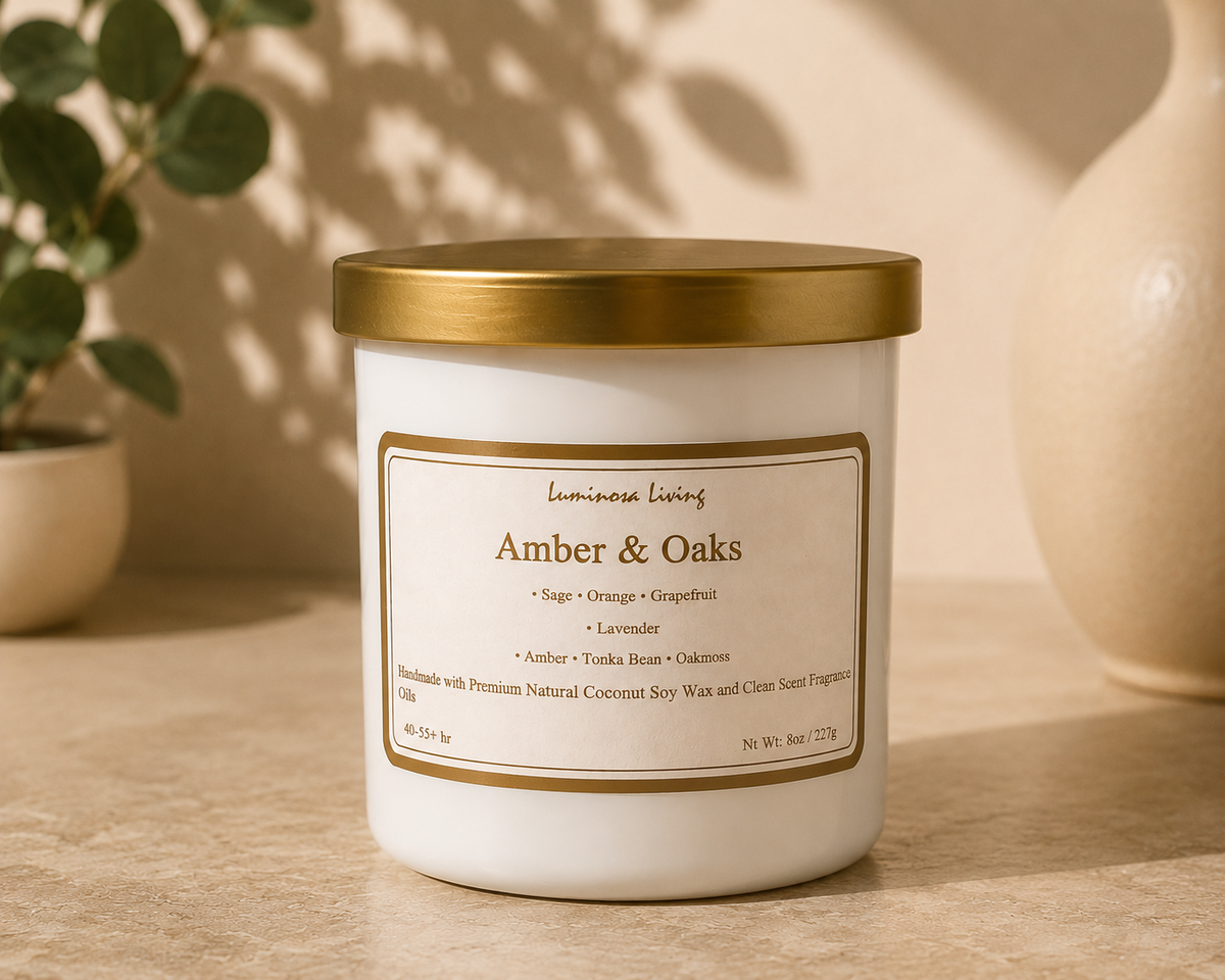 Amber & Oaks | 8 oz Luxury Coconut Soy Candle