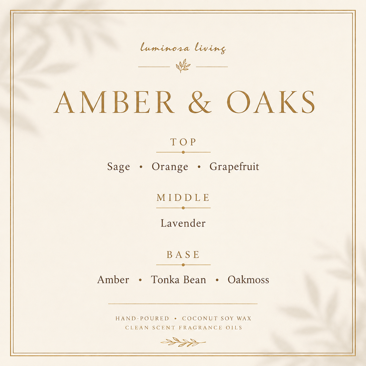 Amber & Oaks | 8 oz Luxury Coconut Soy Candle