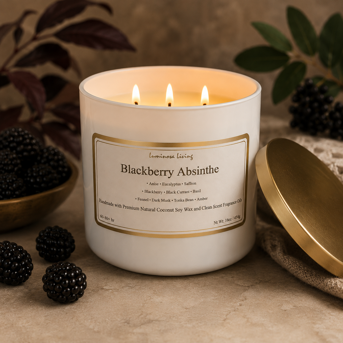Blackberry Absinthe | 16 oz Luxury Coconut Soy Candle